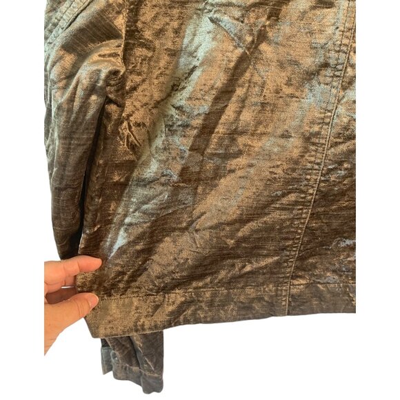 CABI Silvery Taupe Sunday Topper Velvet Button-Up Short Women's Jacket Size XS - Picture 10 of 10